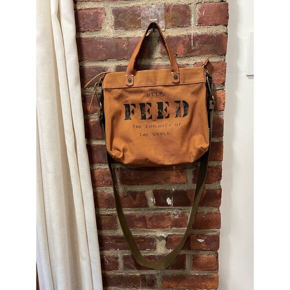 FEED Boho Crossbody Canvas & Leather Bag - Picture 2 of 5